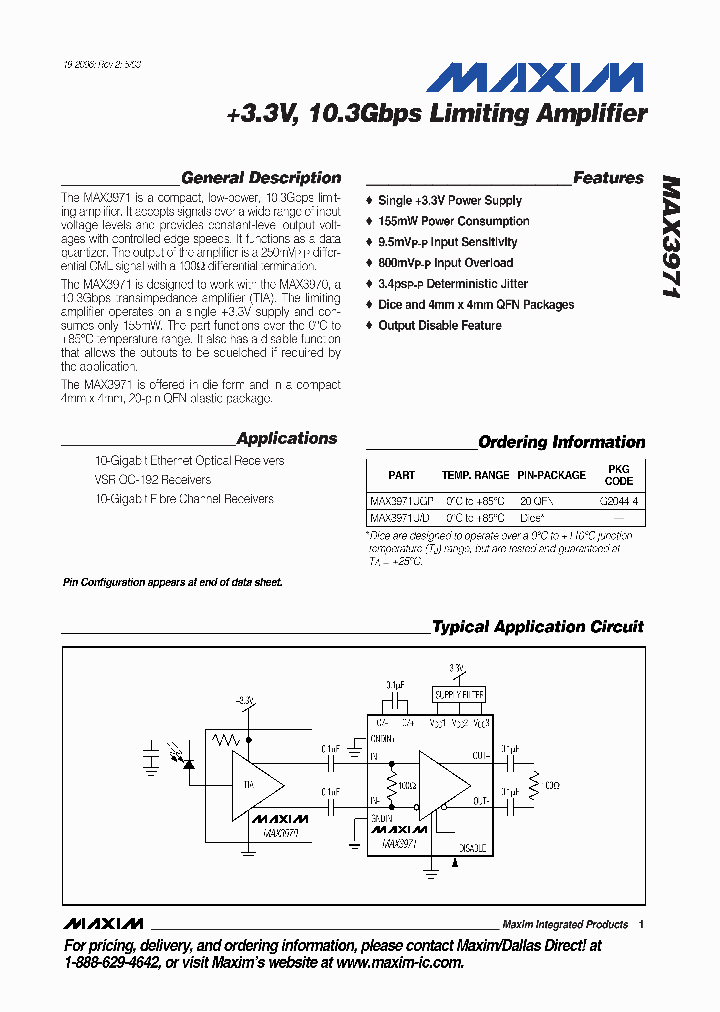 MAX3971UGP_9075764.PDF Datasheet