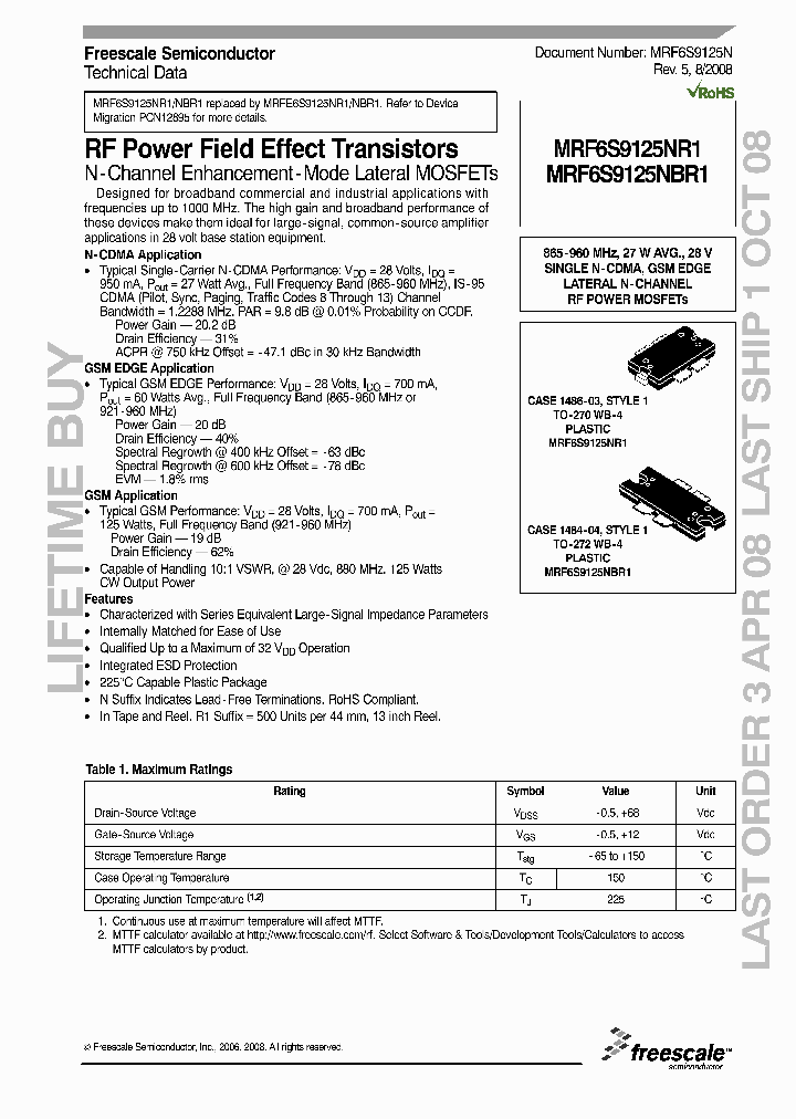 MRF6S9125NR1_9076501.PDF Datasheet