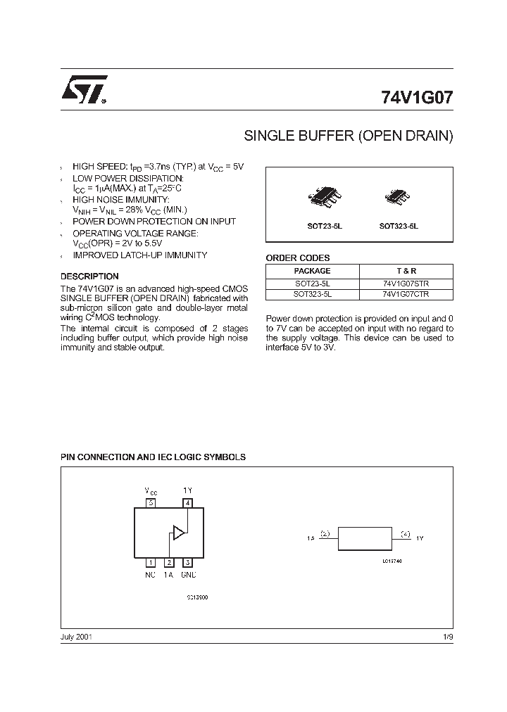 74V1G07STR_9076570.PDF Datasheet