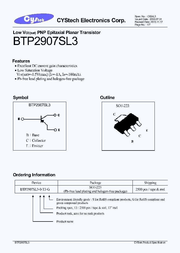 BTP2907SL3_9076615.PDF Datasheet