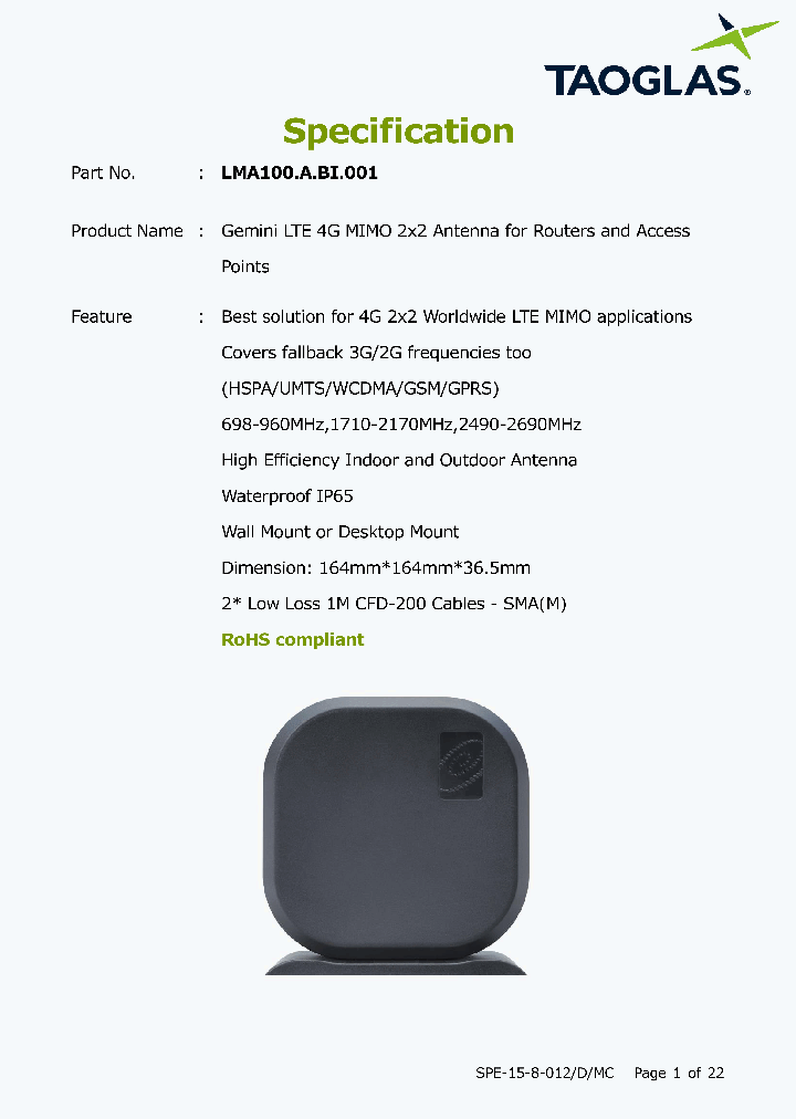 LMA100ABI001_9076618.PDF Datasheet