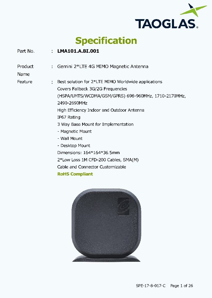 LMA101ABI001_9076620.PDF Datasheet