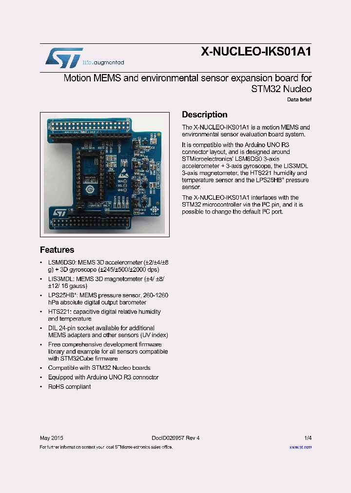 X-NUCLEO-IKS01A1_9076756.PDF Datasheet