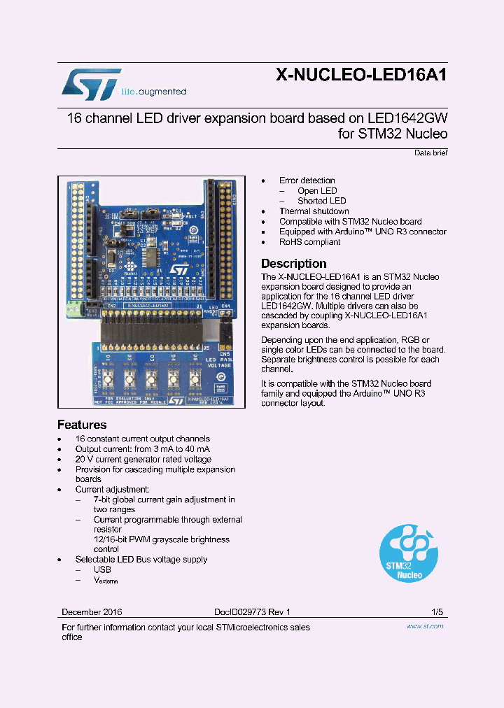 X-NUCLEO-LED16A1_9076759.PDF Datasheet