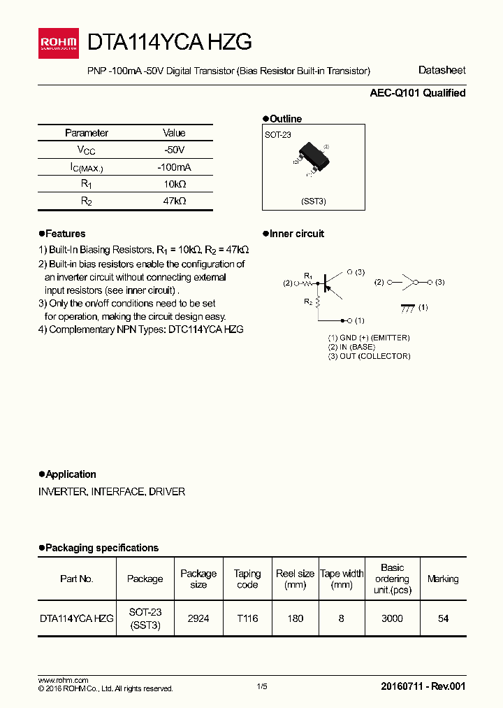 DTA114YCAHZG_9077110.PDF Datasheet