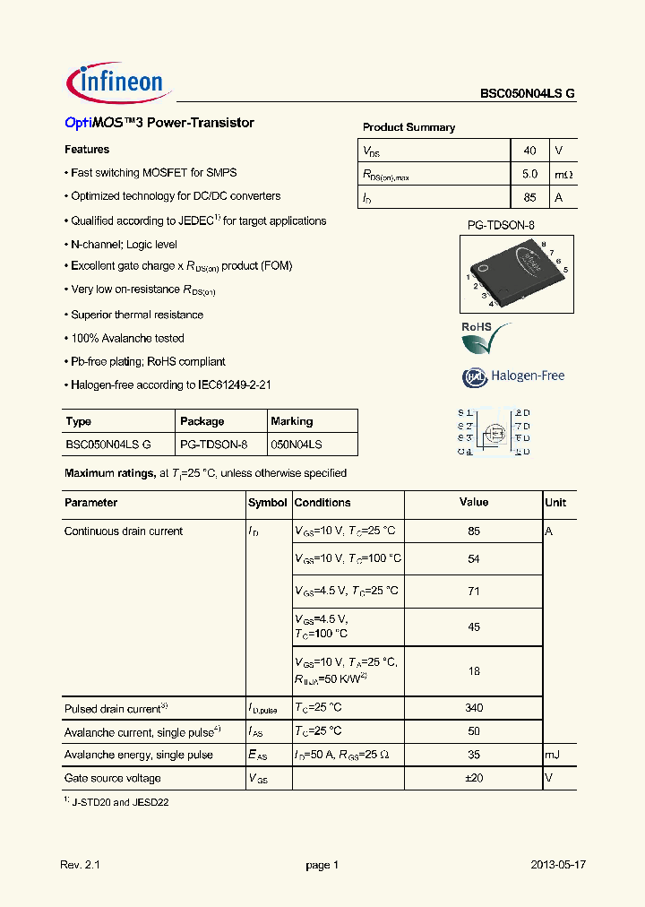 BSC050N04LSG_9077377.PDF Datasheet