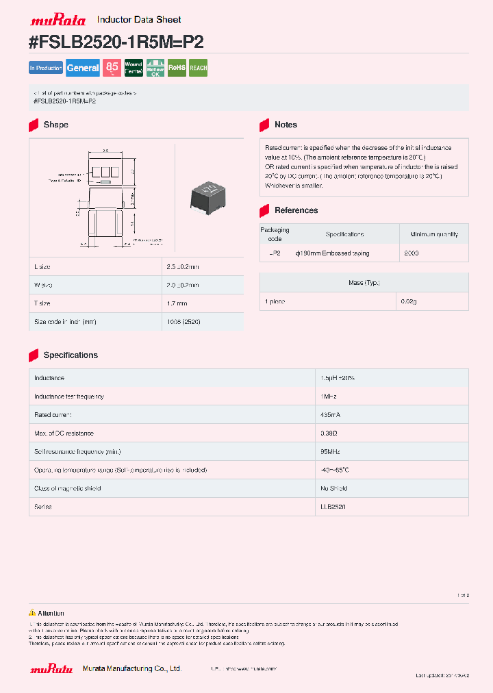 FSLB2520-1R5M_9077525.PDF Datasheet