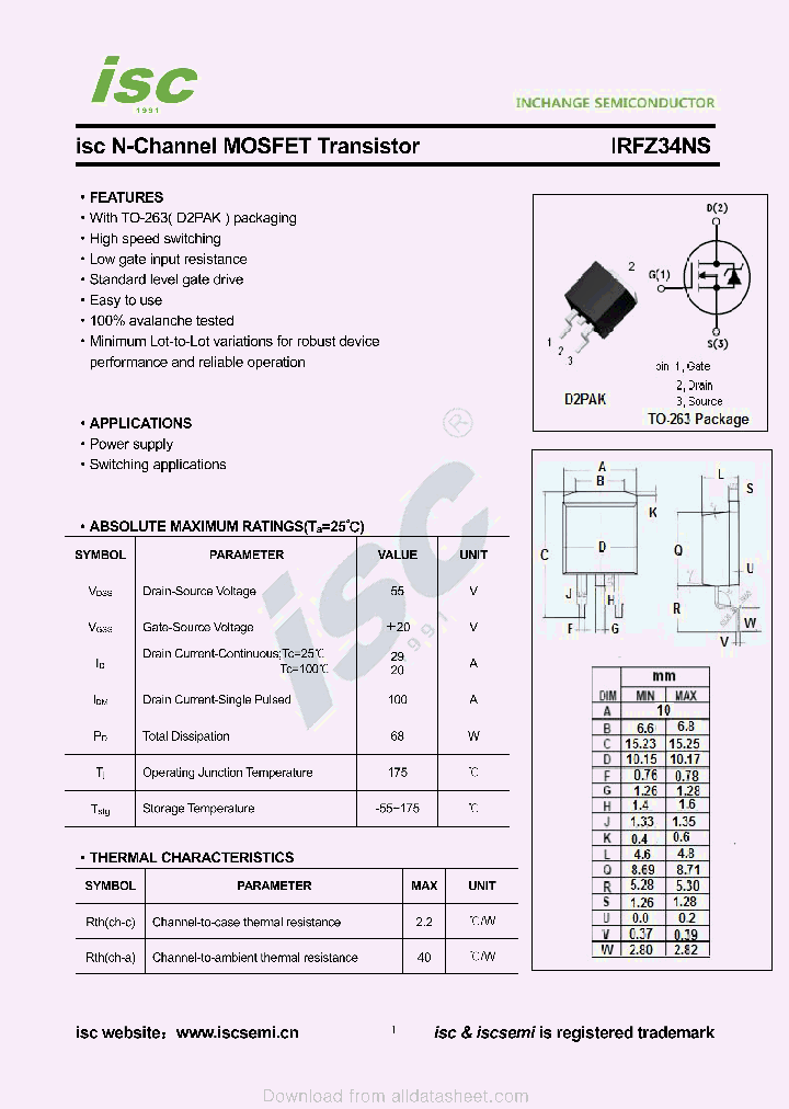 IRFZ34NS_9078421.PDF Datasheet