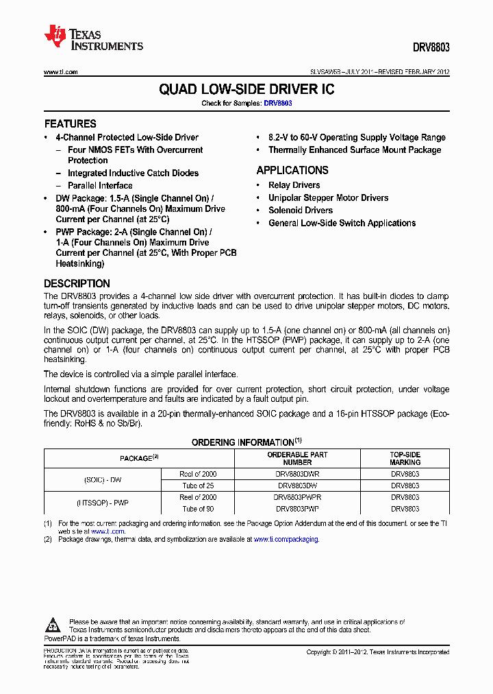 DRV8803PWP_9079668.PDF Datasheet