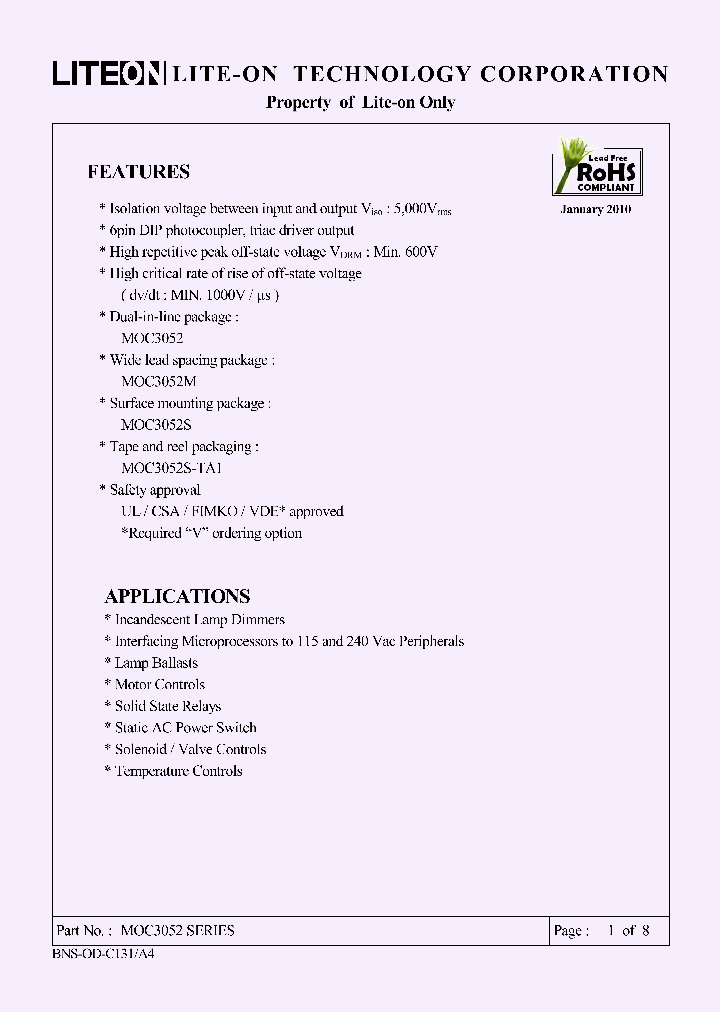 MOC3052_9079740.PDF Datasheet