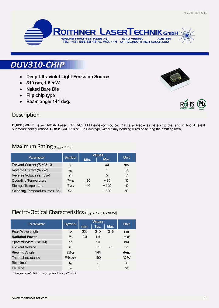 DUV310-CHIP_9079827.PDF Datasheet