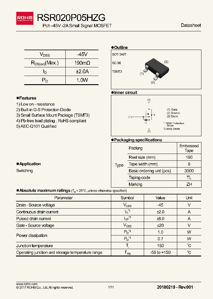 RSR020P05HZG_9079897.PDF Datasheet