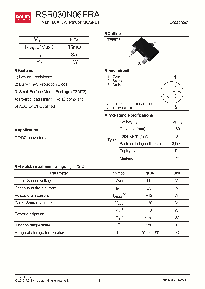 RSR030N06FRA_9079901.PDF Datasheet