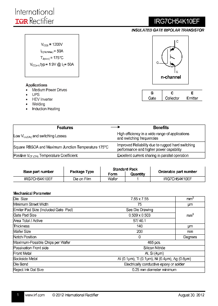 IRG7CH54K10EF_9080255.PDF Datasheet