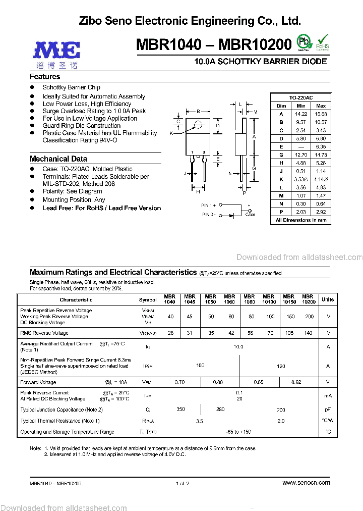 MBR10150_9080933.PDF Datasheet