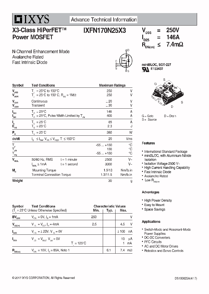 IXFN170N25X3_9081373.PDF Datasheet