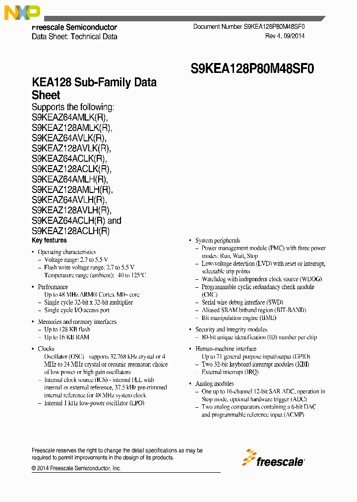 S9KEAZ64ACLH_9081529.PDF Datasheet