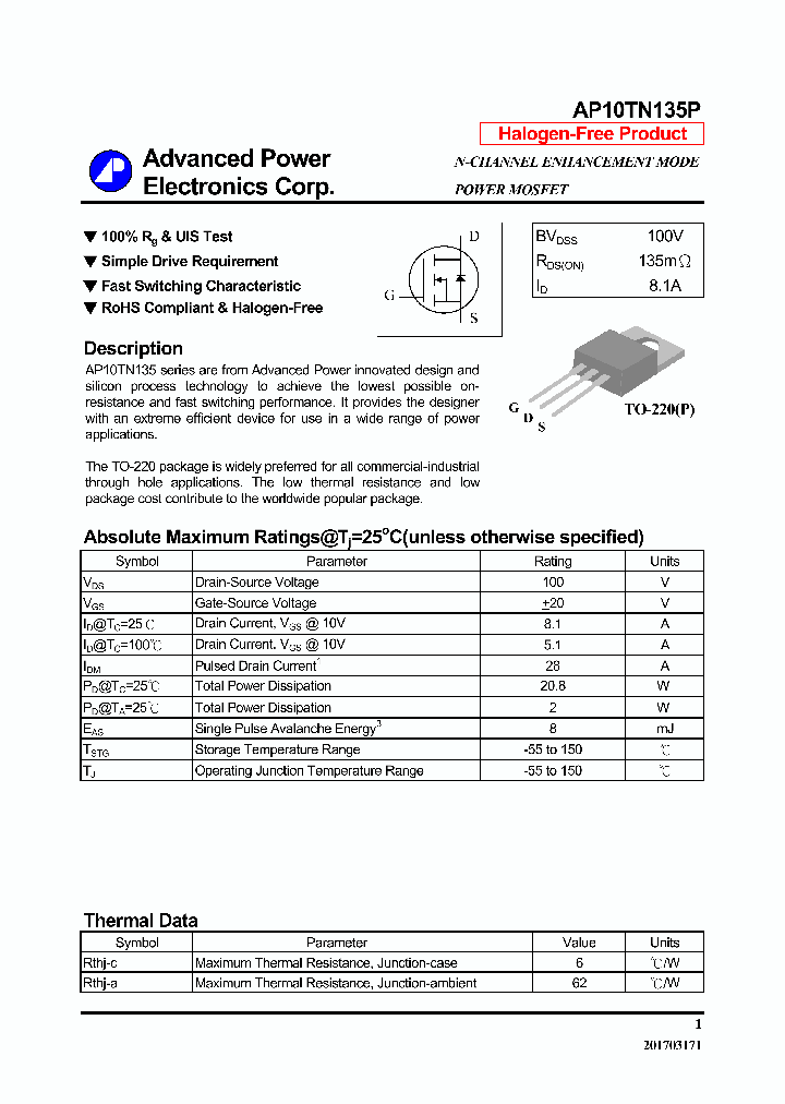 AP10TN135P_9081678.PDF Datasheet