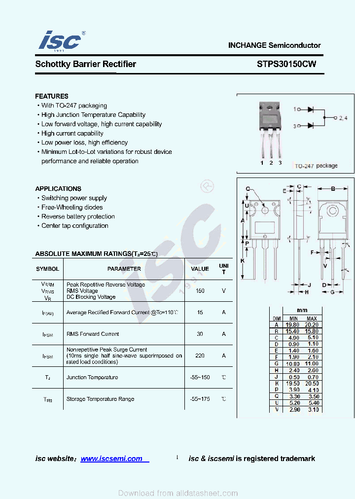 STPS30150CW_9082555.PDF Datasheet
