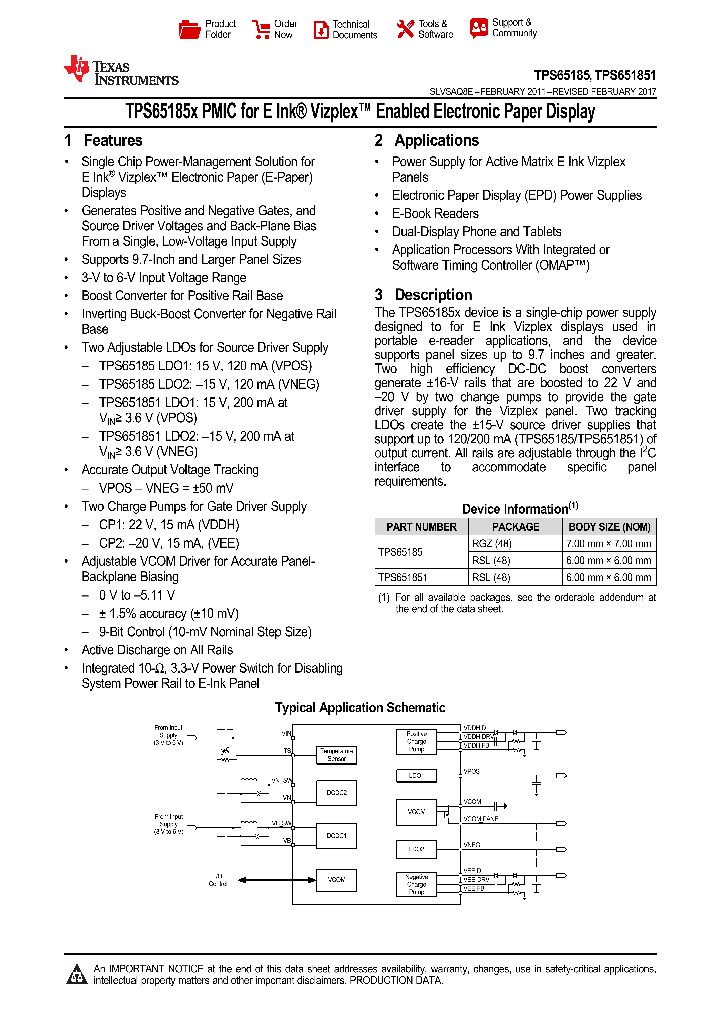 TPS65185SRGZR_9082645.PDF Datasheet