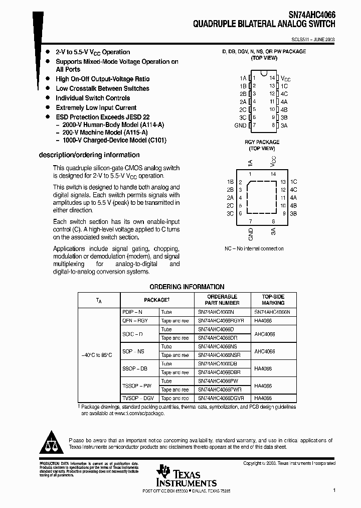 SN74AHC4066NE4_9083159.PDF Datasheet