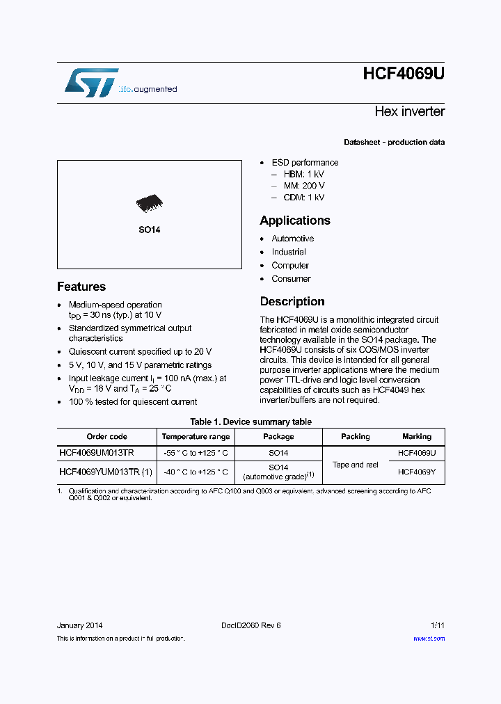 HCF4069UM013TR_9084381.PDF Datasheet