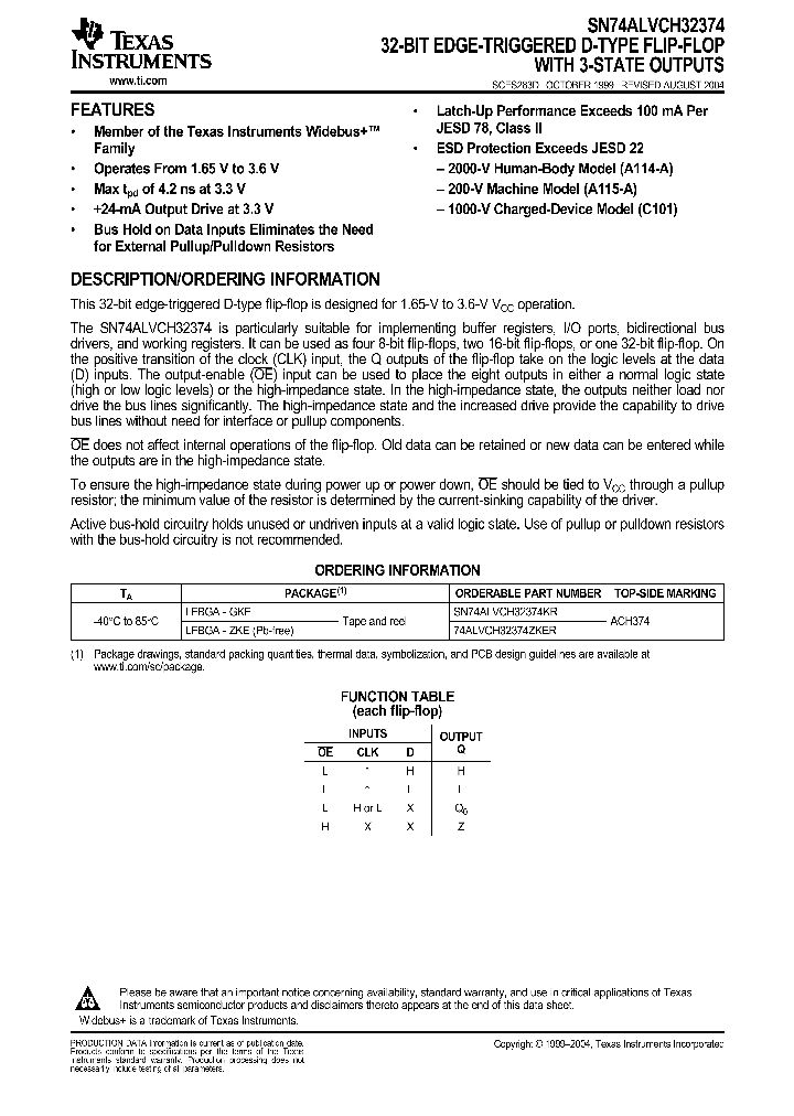SN74ALVCH32374GKE_9084907.PDF Datasheet