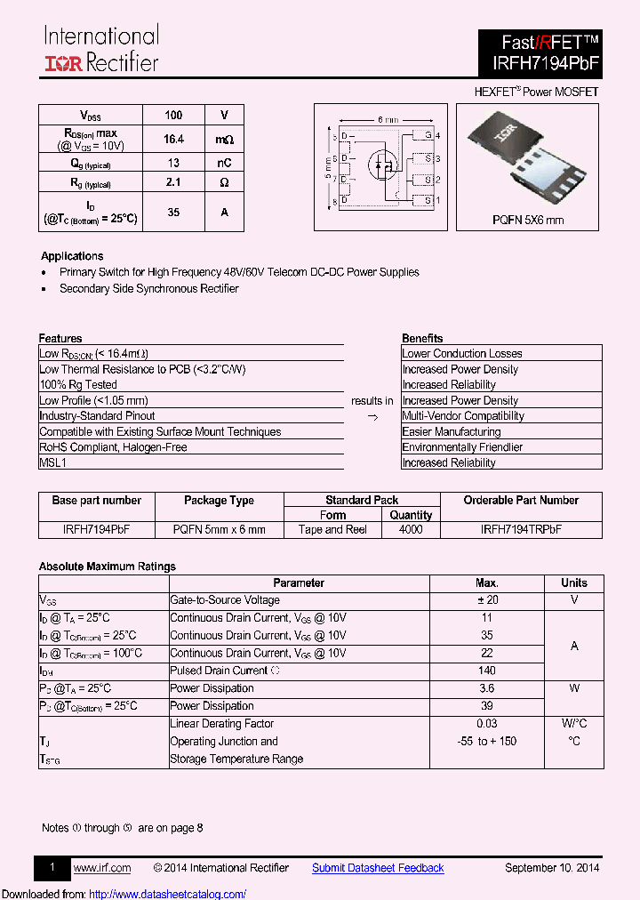 IRFH7194TRPBF_9086093.PDF Datasheet