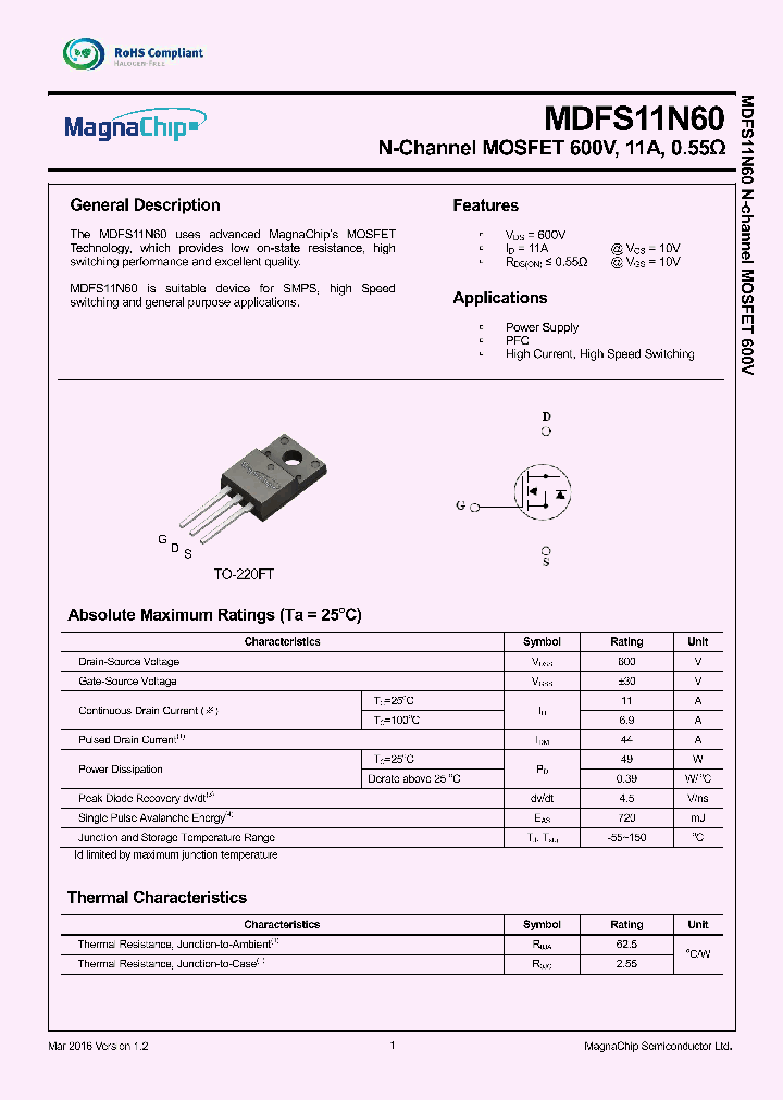 MDFS11N60_9086100.PDF Datasheet