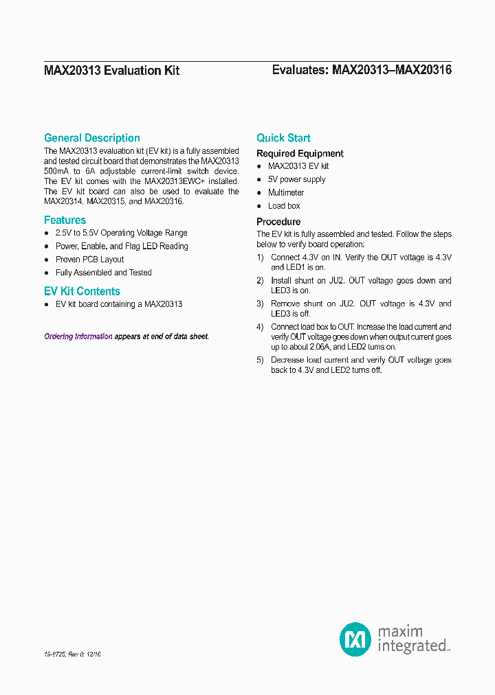 MAX20313EVKIT_9086207.PDF Datasheet