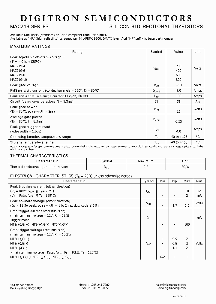 MAC219_9086822.PDF Datasheet