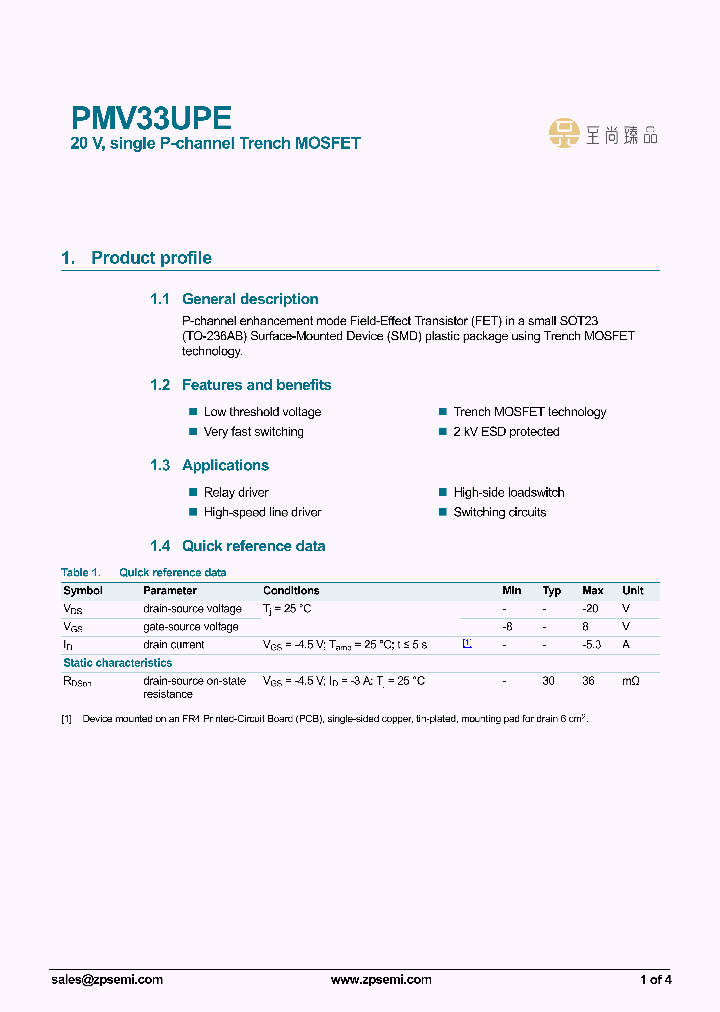 PMV33UPE_9086970.PDF Datasheet