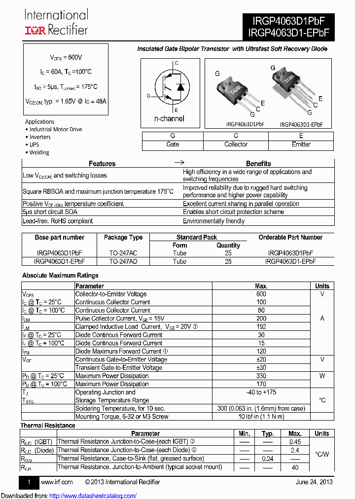 IRGP4063D1PBF_9088397.PDF Datasheet