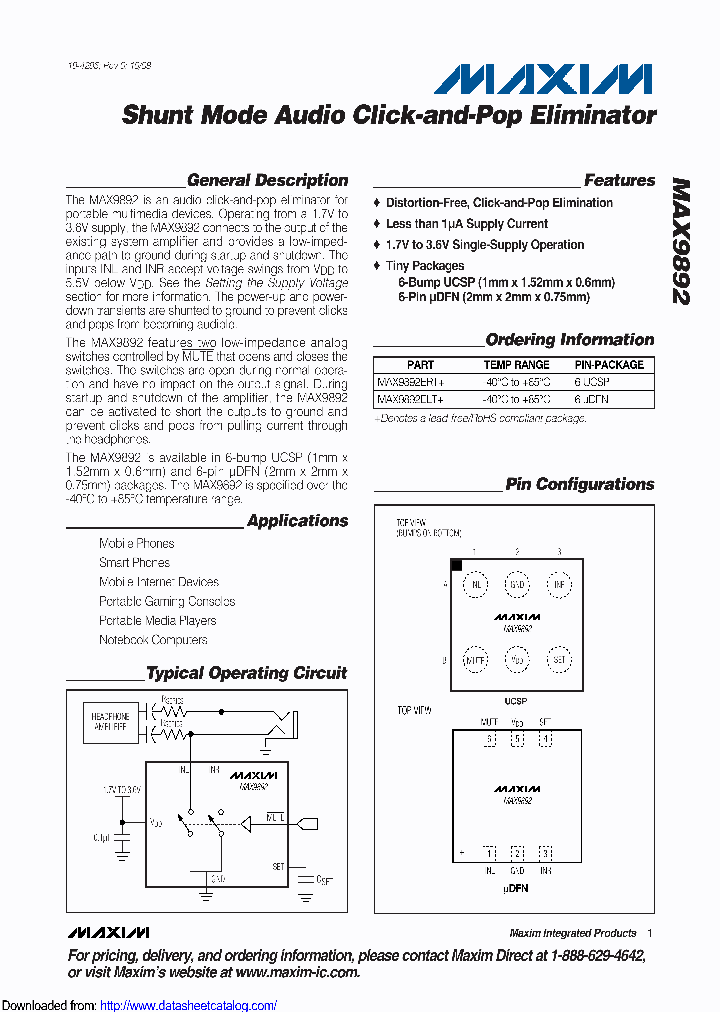 MAX9892ERT_9088583.PDF Datasheet