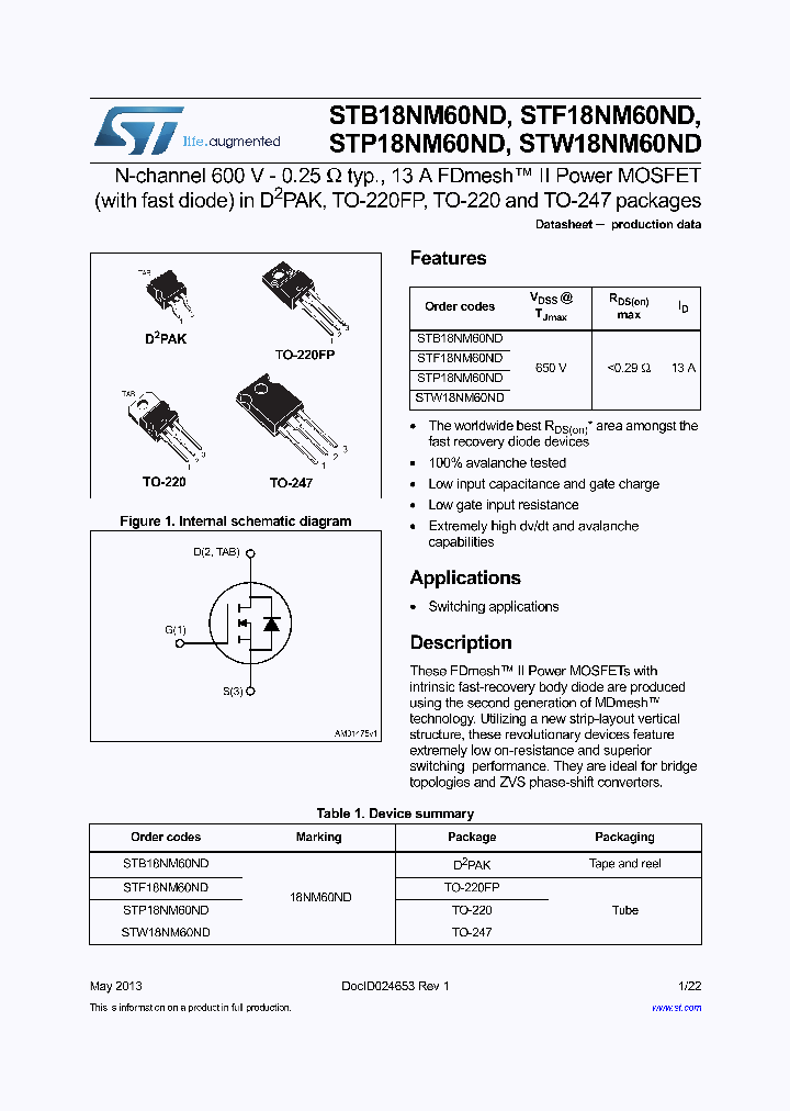 STB18NM60ND_9088633.PDF Datasheet