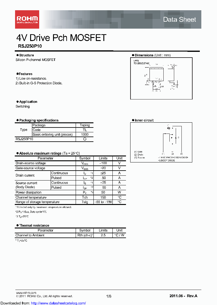 RSJ250P10TL_9089218.PDF Datasheet