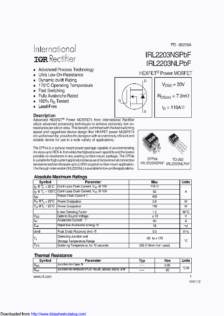 IRL2203NSTRRPBF_9089611.PDF Datasheet