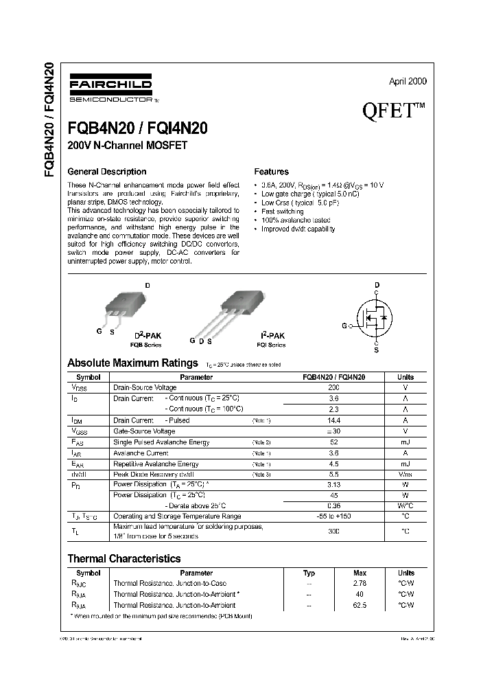 FQI4N20TU_9091623.PDF Datasheet