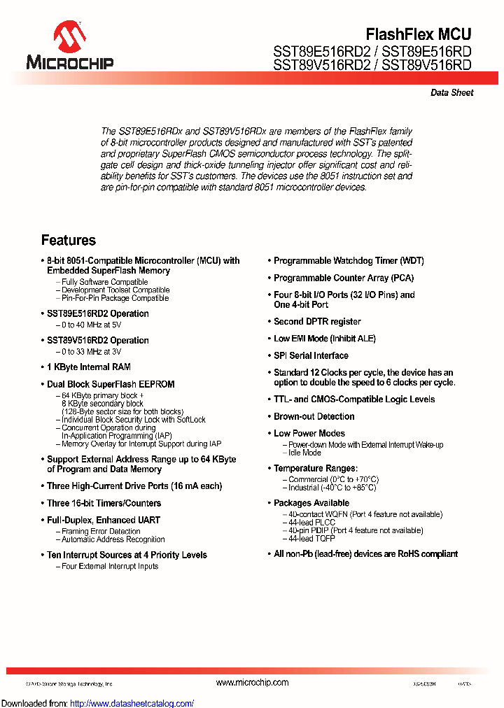 SST89E516RD2-40-C-NJE_9092470.PDF Datasheet