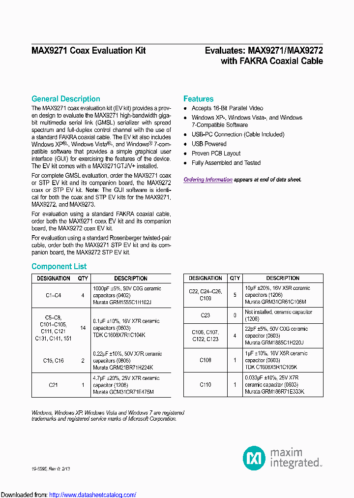 MAX9271COAXEVKIT_9092524.PDF Datasheet