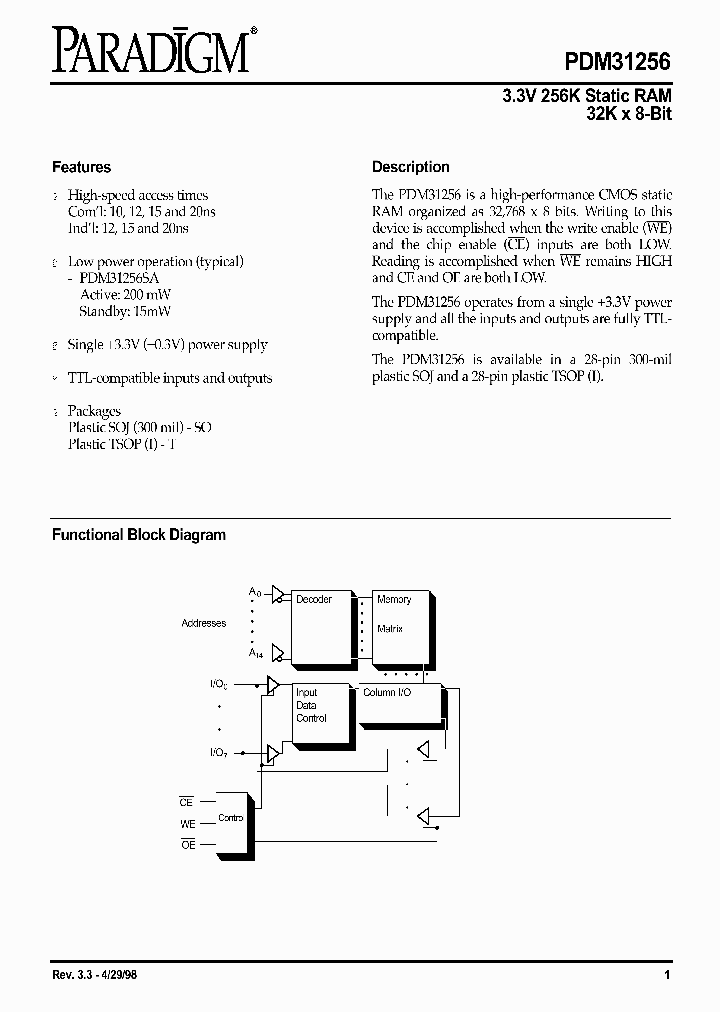 PDM31256SA10TY_9092569.PDF Datasheet