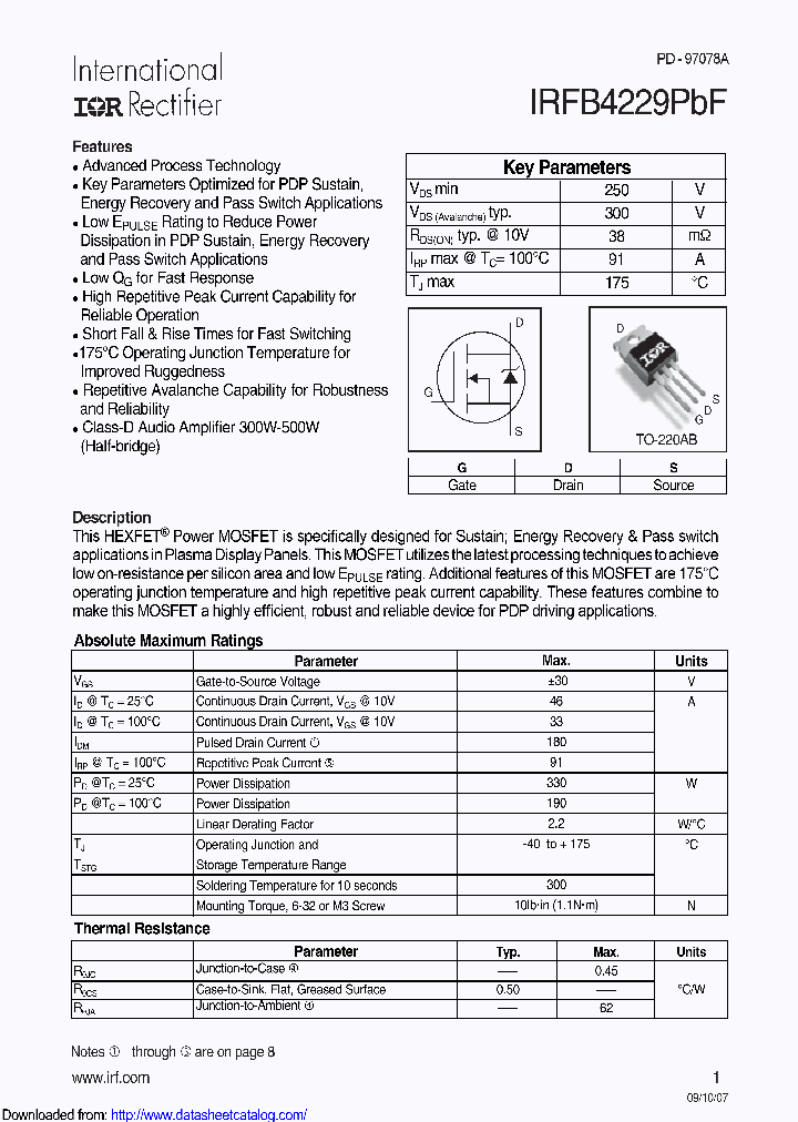IRFB4229PBF_9093102.PDF Datasheet