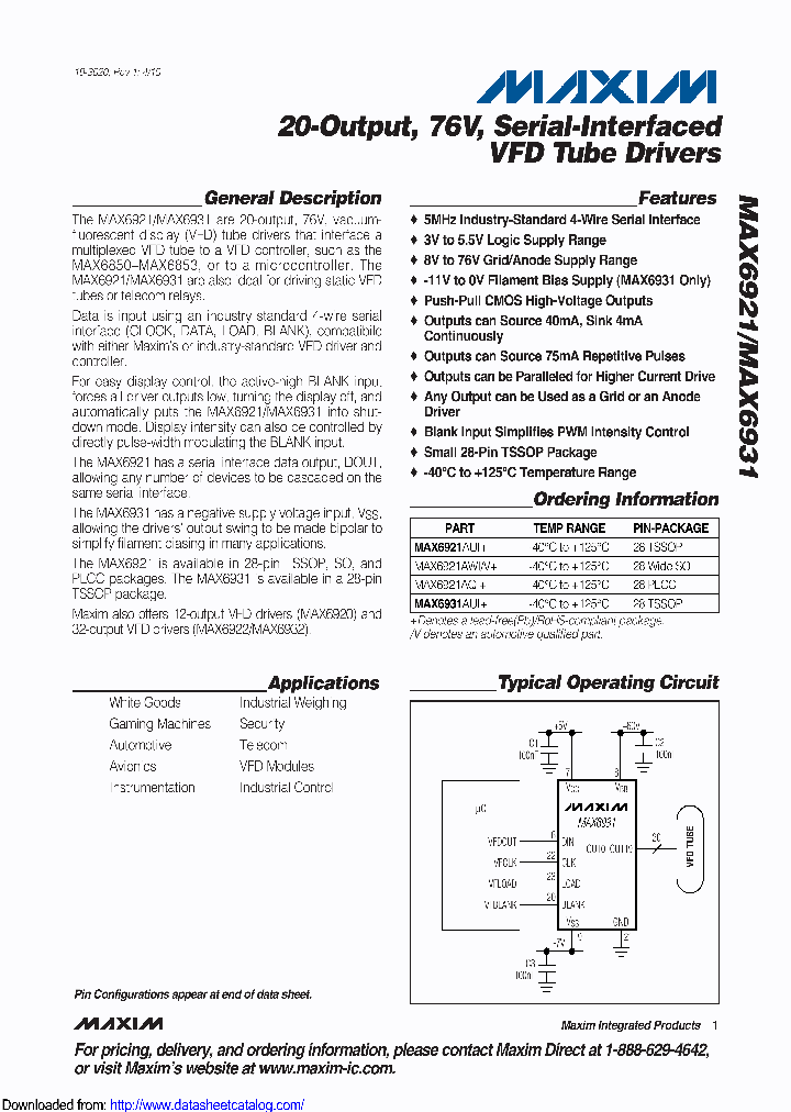 MAX6921AWIT_9093145.PDF Datasheet