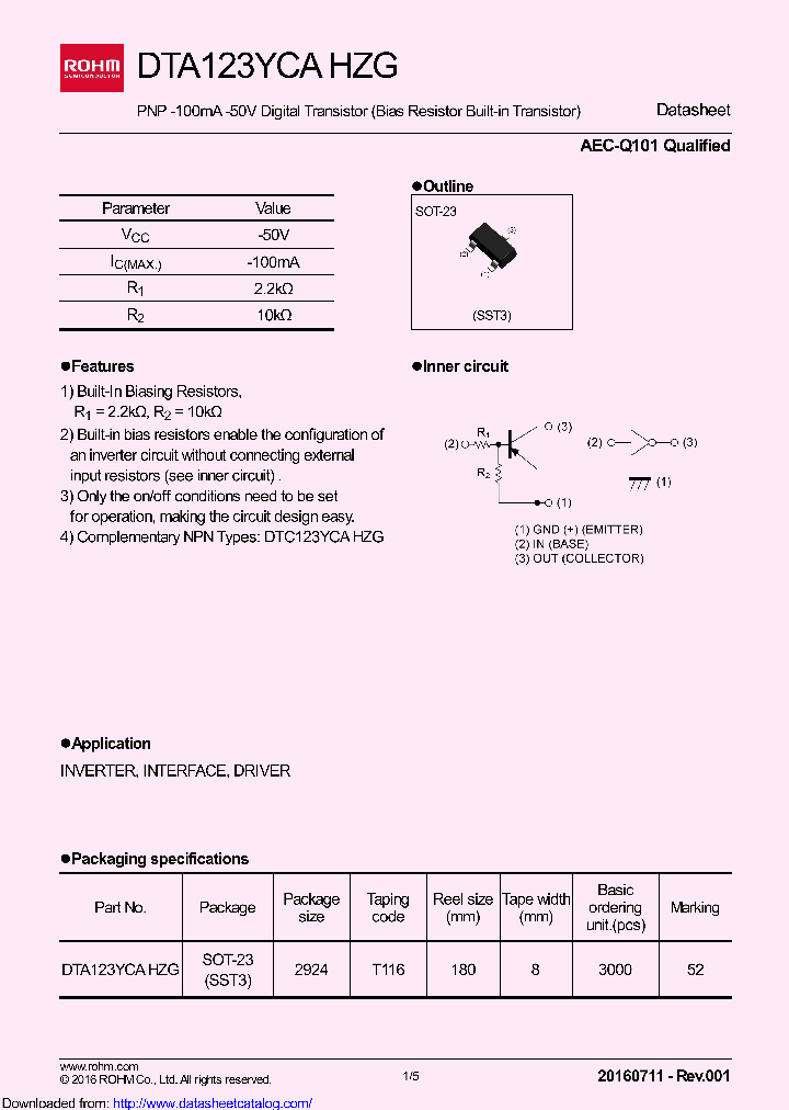 DTA123YCAHZG_9094231.PDF Datasheet