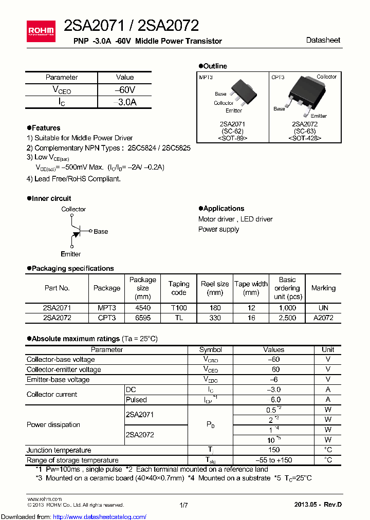 2SA2071T100_9094987.PDF Datasheet