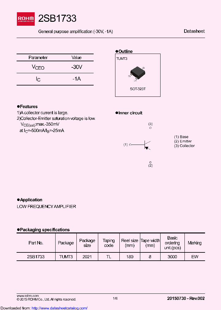 2SB1733TL_9095520.PDF Datasheet