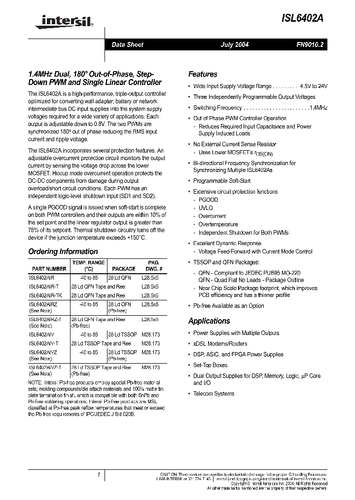 ISL6402AIV-T_9095562.PDF Datasheet