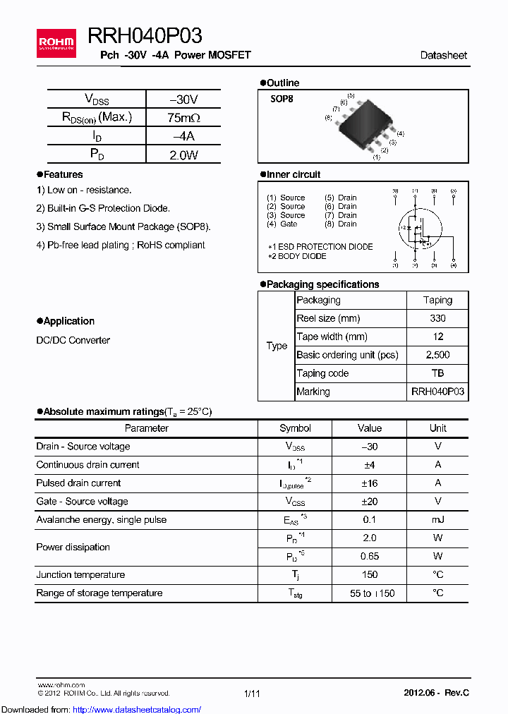 RRH040P03GZETB_9095707.PDF Datasheet