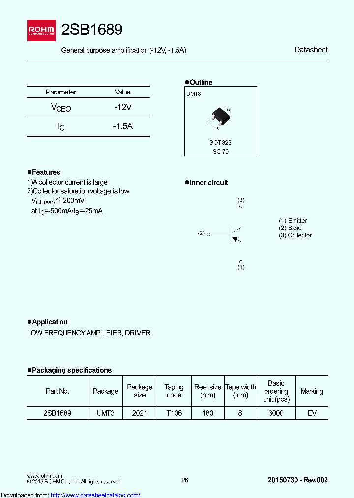 2SB1689T106_9095720.PDF Datasheet