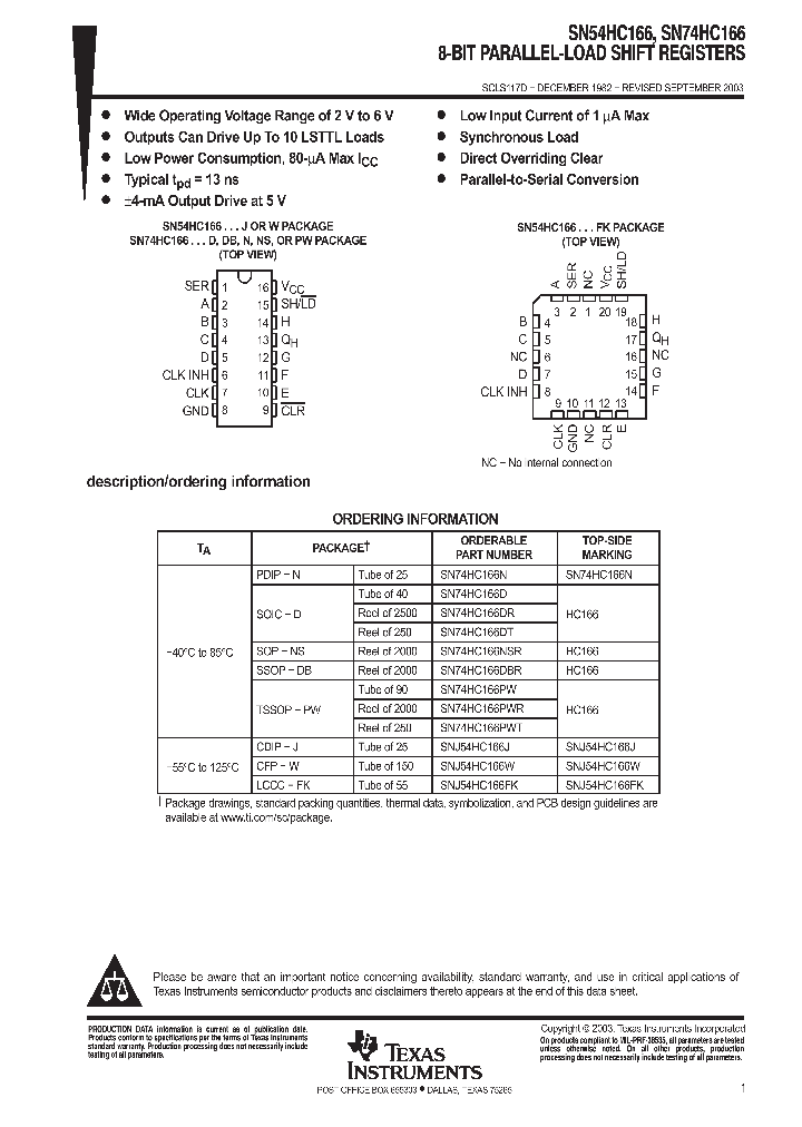 SN74HC166NSRE4_9096569.PDF Datasheet